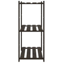 opbevaringsreol 3 hylder 80x38x90 cm massivt fyrretræ sort