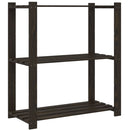 opbevaringsreol 3 hylder 80x38x90 cm massivt fyrretræ sort