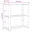 opbevaringsreol 3 hylder 80x38x90 cm massivt fyrretræ sort