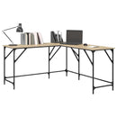 skrivebord 149x149x75 cm konstrueret træ sonoma-eg