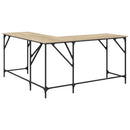 skrivebord 149x149x75 cm konstrueret træ sonoma-eg