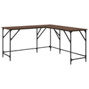 skrivebord 149x149x75 cm konstrueret træ brun egetræsfarve