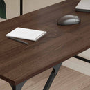 skrivebord 149x149x75 cm konstrueret træ brun egetræsfarve