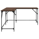 skrivebord 149x149x75 cm konstrueret træ brun egetræsfarve