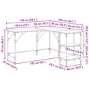 skrivebord 139x139x75 cm konstrueret træ røget egetræsfarve