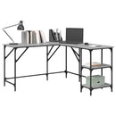 skrivebord 139x139x75 cm konstrueret træ grå sonoma-eg