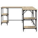 skrivebord 139x139x75 cm konstrueret træ sonoma-eg