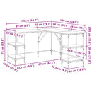 skrivebord 139x139x75 cm konstrueret træ røget egetræsfarve