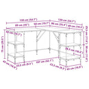 skrivebord 139x139x75 cm konstrueret træ grå sonoma-eg