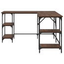 skrivebord 139x139x75 cm konstrueret træ brun egetræsfarve