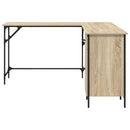 skrivebord 141x141x75 cm konstrueret træ sonoma-eg