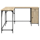 skrivebord 141x141x75 cm konstrueret træ sonoma-eg