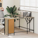 skrivebord 141x141x75 cm konstrueret træ sonoma-eg