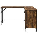 skrivebord 141x141x75 cm konstrueret træ røget egetræsfarve