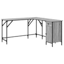skrivebord 141x141x75 cm konstrueret træ grå sonoma-eg