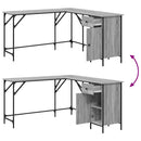 skrivebord 141x141x75 cm konstrueret træ grå sonoma-eg