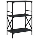 bogreol med 3 hylder 59x35x90,5 cm konstrueret træ sort