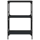 bogreol med 3 hylder 59x35x90,5 cm konstrueret træ sort
