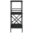 bogreol med 3 hylder 59x35x90,5 cm konstrueret træ sort