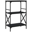 bogreol med 3 hylder 59x35x90,5 cm konstrueret træ sort