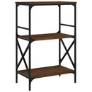 bogreol med 3 hylder 59x35x90,5 cm konstrueret træ brun eg