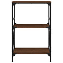bogreol med 3 hylder 59x35x90,5 cm konstrueret træ brun eg