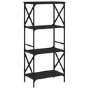 bogreol med 4 hylder 59x35x132 cm konstrueret træ sort