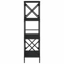 bogreol med 4 hylder 59x35x132 cm konstrueret træ sort