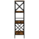 bogreol 4 hylder 59x35x132 cm konstrueret træ røget eg