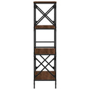 bogreol 4 hylder 59x35x132 cm konstrueret træ brunt eg