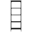 bogreol med 5 hylder 59x35x171 cm konstrueret træ sort