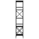 bogreol med 5 hylder 59x35x171 cm konstrueret træ sort