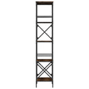 bogreol 5 hylder 59x35x171 cm konstrueret træ røget eg