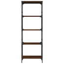 bogreol med 5 hylder 59x35x171 cm konstrueret træ brunt eg