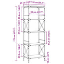 bogreol med 5 hylder 59x35x171 cm konstrueret træ brunt eg