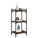 bogreol 3 hylder 40x30x86 cm konstrueret træ røget eg