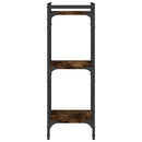 bogreol 3 hylder 40x30x86 cm konstrueret træ røget eg