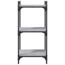 bogreol 3 hylder 40x30x86 cm konstrueret træ grå sonoma-eg