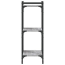 bogreol 3 hylder 40x30x86 cm konstrueret træ grå sonoma-eg