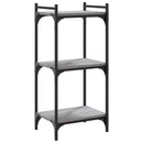 bogreol 3 hylder 40x30x86 cm konstrueret træ grå sonoma-eg