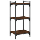 bogreol 3 hylder 40x30x86 cm konstrueret træ brun