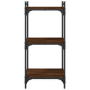 bogreol 3 hylder 40x30x86 cm konstrueret træ brun