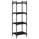bogreol med 4 hylder 40x30x120 cm konstrueret træ sort