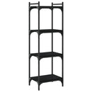 bogreol med 4 hylder 40x30x120 cm konstrueret træ sort