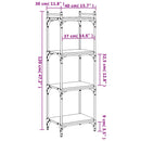 bogreol med 4 hylder 40x30x120 cm konstrueret træ sort