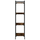 bogreol 4 hylder 40x30x120 cm konstrueret træ røget eg