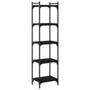 bogreol med 5 hylder 40x30x154 cm konstrueret træ sort