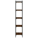 bogreol 5 hylder 40x30x154 cm konstrueret træ brunt eg