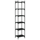 bogreol med 6 hylder 40x30x188 cm konstrueret træ sort