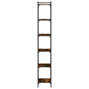 bogreol 6 hylder 40x30x188 cm konstrueret træ røget eg